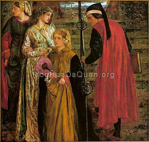 The Salutation of Beatrice 1 - 但丁·加百利·罗塞蒂